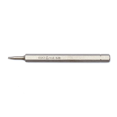 Genius Tools 1/4in Hex Shank, 0.5 x 3.0mm Slotted Bit 88mmL 1530