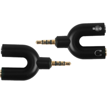 Sanoxy 2-Pack 3.5mm Stereo Audio Male To 2 Female Headphone Splitter Cable Adapter black PPT-194126245238-blk