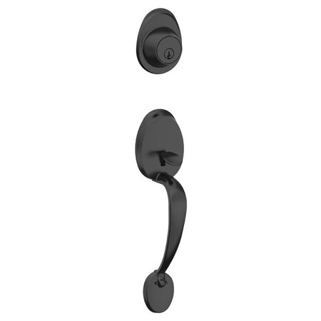 Schlage Residential - J Series Schlage Residential Outside Active Handleset Barcelona C Keyway Mattee Black Finish JH58BAR622