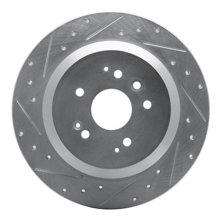 Dynamic Friction Co DFC Brake Rotor - Drilled and Slotted - Silver 631-58028L