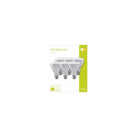 Ge LED Light Bulb BR30 E26 Medium Soft White 65 Watt Equivalence Frosted, 6PK 38621