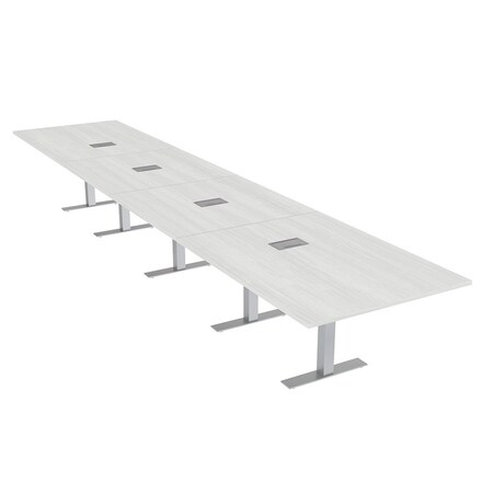 Skutchi Designs 20 Person Conference Table With Power Unit | 20' Rectangular Table | Harmony Series HAR-REC-48x240-T-WA7976-ESIL