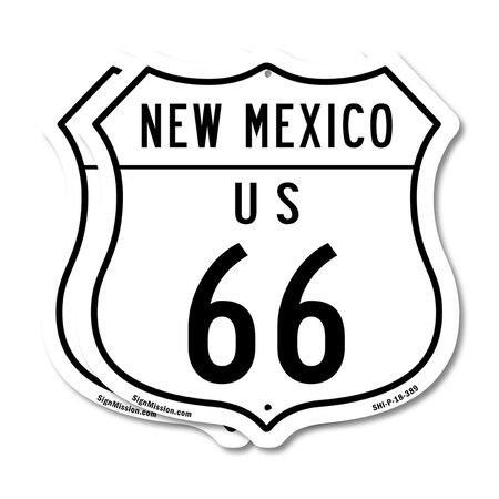 Signmission New Mexico Route Marker Shield Sign Us 6, 18 inch X 18 inch, Plastic Sign, 2PK SHI-P-2PACK-18-389