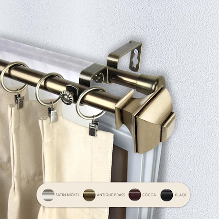 Central Design 0.8125 in. Vicky Double Curtain Rod with 28 to 48 in. Extension, Antique Brass 4782-284