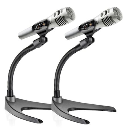 Pyle Pyle Universal Adjustable Desktop Microphone Stand - Low Profile, Flexible Gooseneck Mount, U Shape Base PMKS8X2