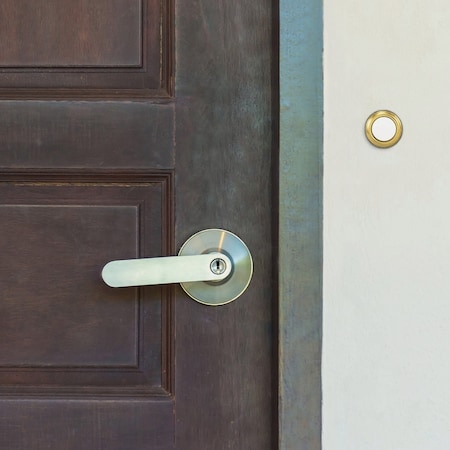 Heath-Zenith Wired Gold Round LED Lighted Doorbell Push-Button 18000129