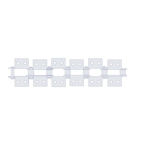 Hkk Chain HKK Double Pitch Riv Standard Conveyor w/K-2 Att on Every P, 2 P, 5/8 Dia x 5/8 W DC080RK2EV