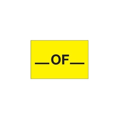 Bubblefast 2 x 3'' - ''_ of _'' Fluorescent Yellow Labels BFDL1612