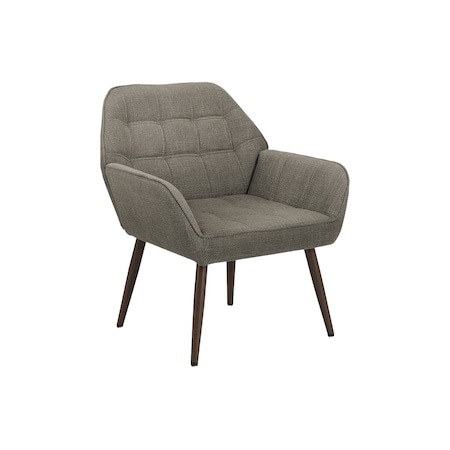 Monarch Specialties Accent Chair, 29-in. h, Upholstered, Living Room, Light Brown Fabric, Walnut Metal Legs, Contemp I 8000