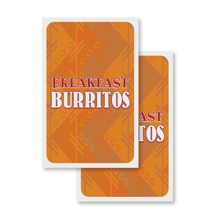 Signmission Breakfast Burritos, Vinyl Decals Only 24 Inch x 36 Inch, Vinyl Decal, 2PK DSB-2436-2PACK-30350
