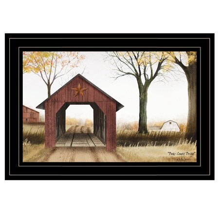 Homeroots Bucks County Bridge 3 Black Framed Print Wall Art 406289