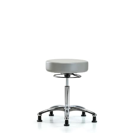 Blue Ridge Ergonomics Bench Stool, Med, Chrom, Vinyl, Glides, Dov BR-VMBSO-CR-NF-RG-8567