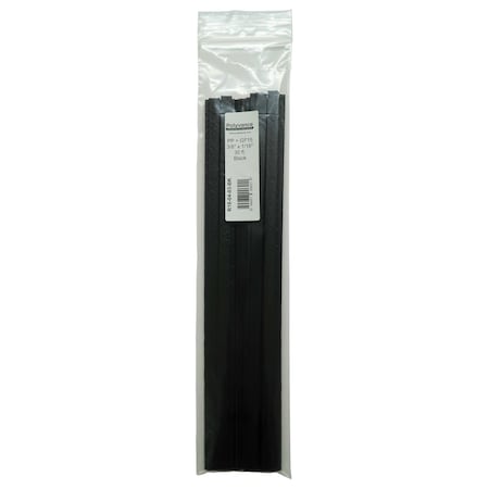Polyvance Welding Rod, 12 in L x 3/8 in W x 1/16 in THK, Flat, Black R18-04-03-BK
