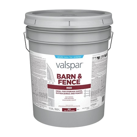 Valspar 018312510008 Barn and Fence Paint, Red, 5 gal Pail 3125.1