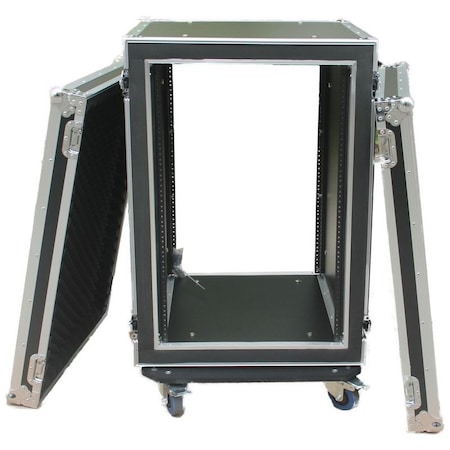 Antakipro Fly Drive Shock Mount Case For 19-in Width DJ Amplifier or Similarly Sized Equipment w/Laptop Shelf AP-18SM21W