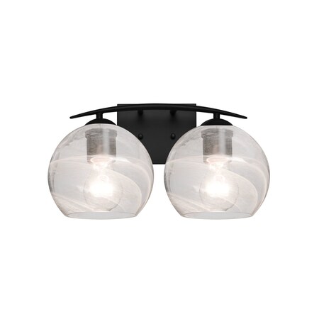 Besa Lighting Besa, Jilly Vanity, Vapor Clear, Black Finish, 2x60W E26 base 2WC-JILLYCL-BK