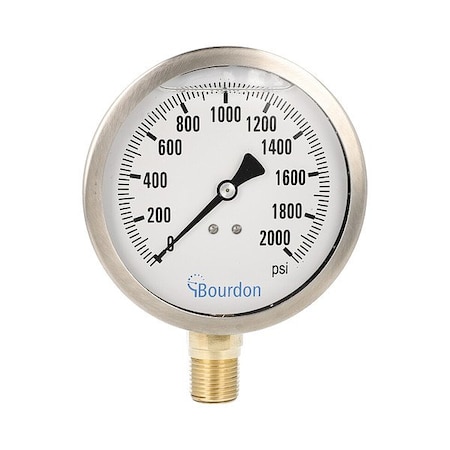 Bourdon Pressure Gauge, 1/4 in NPT, Bottom Location MAX5-D62.H32