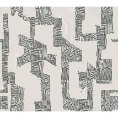 York Wallcoverings Modern Tribal Linen and Charcoal Wallpaper AG2101