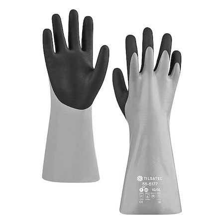 Tilsatec Nitrile A6 Chemical Gauntlet, PR, L 55-6177-090