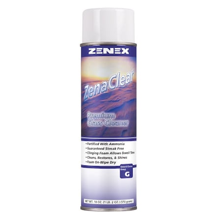 Zenex ZenaClear Ammoniated Glass Cleaner net 18 oz., 12PK 495255