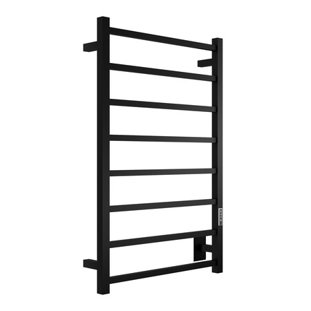 Anzzi Bell 8-Bar Stainless Steel Wall Mounted Towel Warmer in Matte Black TW-AZ026MBK
