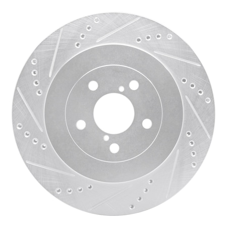 Dynamic Friction Co DFC Brake Rotor - Drilled and Slotted - Silver 631-13015L