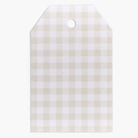 Nashville Wraps Gingham Taupe Matte Gift Tag, 2.25x3.5, 50PK PTGT