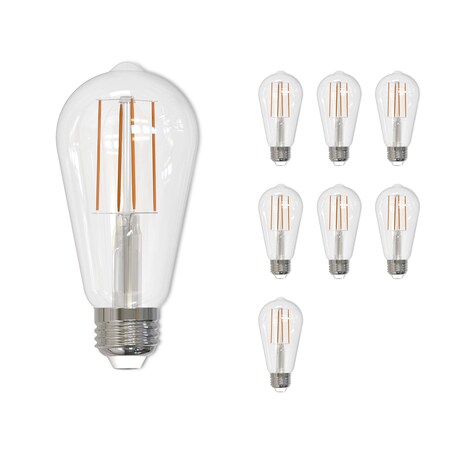 Bulbrite 60-Watt Equivalent Dimmable ST18 Vintage Edison LED Light Bulb with Medium (E26) Base, 4000K, 8PK 861630