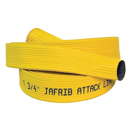 Jafrib Fire Hose, Extruded Through-the-Weave, 2 in Hose Inside Dia., Reinforced Extruded Rubber Hose Tube 50H2RY-25