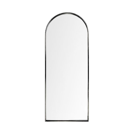 Homeroots 70" Black Metal Arch Framed Full Length Hanging Mirror 376415