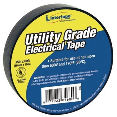 Intertape 0.75 in.x 60 ft. Electrical Tape Black 761-602
