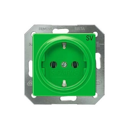 Siemens DELTA i-system green SV SCHUKO socket outlet 10/16 A 250 V With screwless 5UB1910