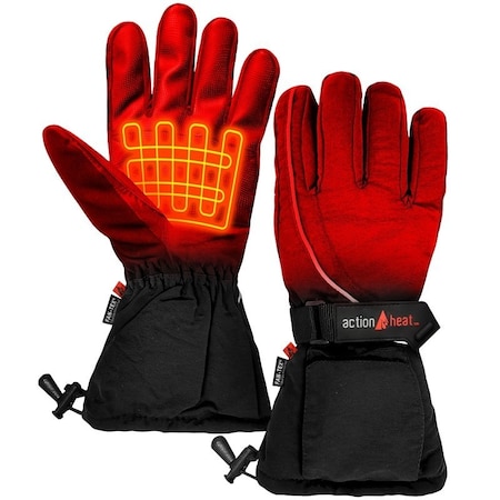 Actionheat AH-GV-AA-01-M Battery Heated Gloves, Men's, One-Size, Elastic Cuff, Leather/Nylon/Polyester, Black AHGVAAMPDQ