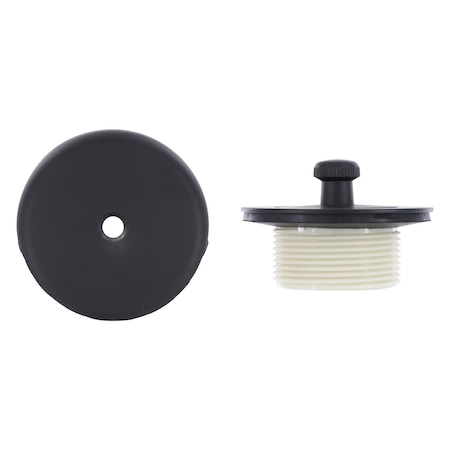 Danco 2 3/4 in. Matte Black Round Metal Lift and Turn Tub Drain Trim Kit 12102