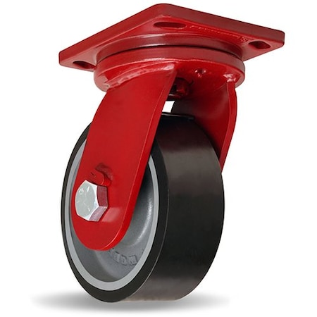 Hamilton Enhanced Precision Super Duty Swivel Caster, 8" x 3" Duralast XC Polyurethane on Cast Iron Wheel S-EPSD-83DB70