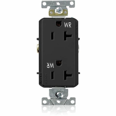 Leviton Receptacle Outlet, 20A, Black, 125V WDR20-E