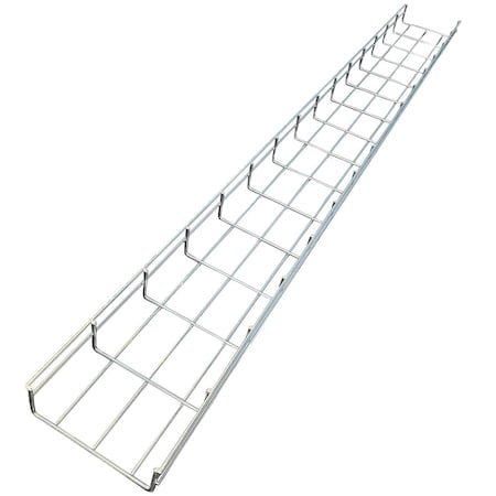 Kable Kontrol Wire Mesh Cable Tray Straight Section, 304 Stainless Steel, 6in W x 4in D x 9.83ft L KK-6X4X10-304SS