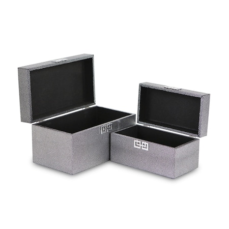 Homeroots Set of Two Gray Wooden Boxes, 2PK 399677