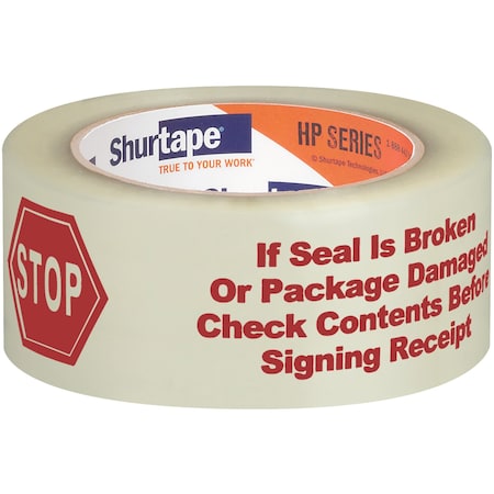 Shurtape Packaging Tape, Hot Melt, STOP Pri, PK 36 HP 240