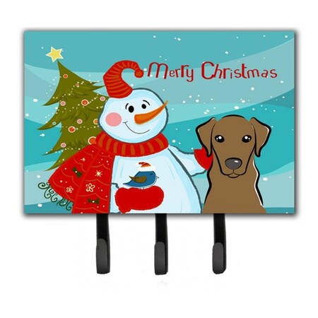 Carolines Treasures Snowman With Chocolate Labrador Leash and Key Holder BB1854TH68