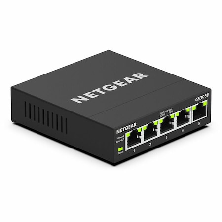 Netgear GS305E 5-PORT GIGABIT ETHERNET SMART MANAGED PLUS SWITCH   FANLESS   EAS GS305E-100NAS