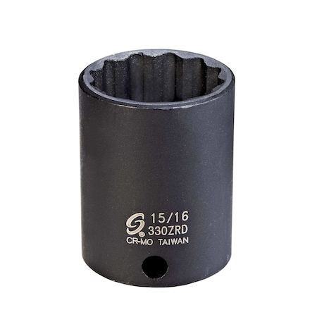 Sunex 3/8 in Drive 15/16 in 12Pt Semi-Deep Impact Socket 330ZRD