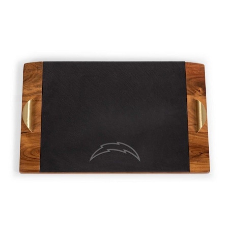 Picnic Time Family Of Brands NFL Los Angeles Chargers - Covina Acacia and Slate Serving Tray 957-07-512-343-2