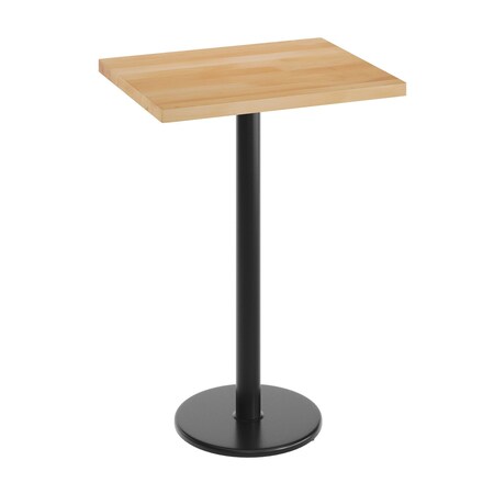 Flash Furniture Bennett 24 in x 30 in Solid Wood Indoor Tabletop in Natural with 18 in Round Bar Height GSF-REC2430-NAT-TR18B-GG