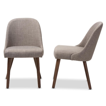 Baxton Studio Cody-Light Grey-DC Cody Mid-Century Modern Dining Chair, Light Grey - 2 Piece set 842507123253