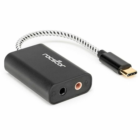 Rocstor PREMIUM USB-C TO 3.5MM STEREO SPEAKER / HEADPHONE AND MICROPHONE AUDIO ADAPTER - Y10A332-B1