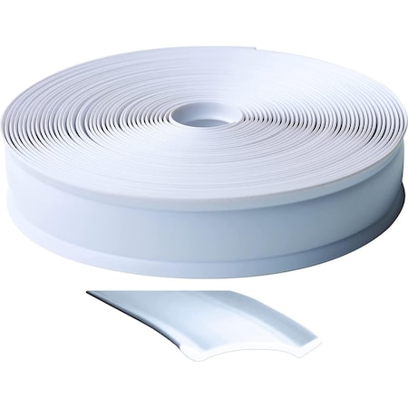 Overtime 1 in. x 50 ft. Heavy Duty Insert Trim Molding, White OV2473606