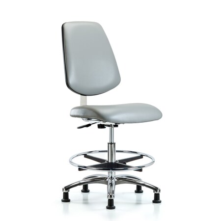 Blue Ridge Ergonomics Clean Room Chair 22" to 29" Height, Vinyl, Dove BR-CLR-VMBCH-MB-CR-CF-RG-8567