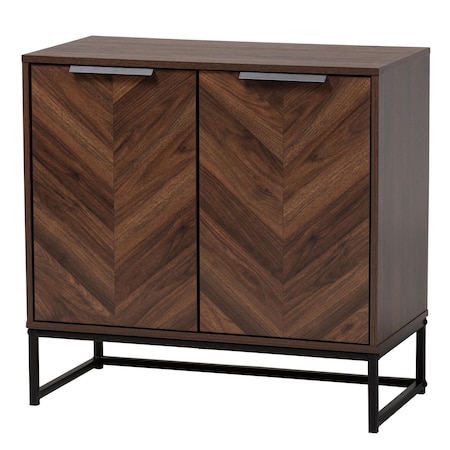 Baxton Studio Sadia Modern Walnut Brown Finished Wood Storage Cabinet 226-12917-ZORO