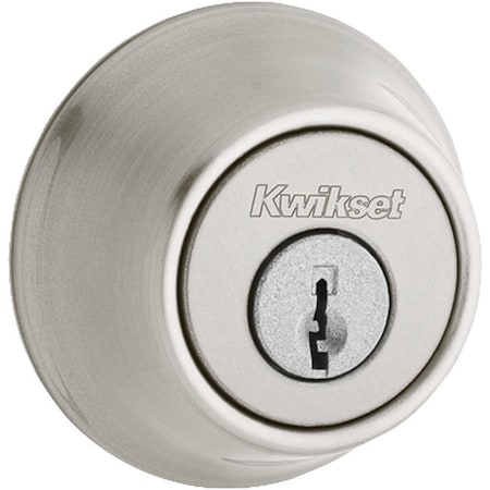 Kwikset 660 Series Deadbolt, 3 Grade, Keyed Key, Zinc, Satin Nickel, 2-3/8, 2-3/4 in Backset 660156ALSTRKPK3